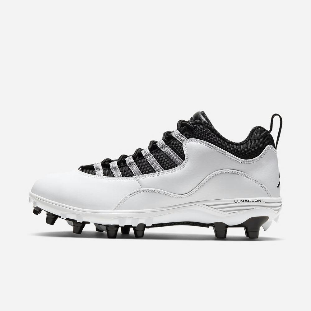 Crampon De Foot Nike Jordan 10 TD Low Blanche 6873-524 White/Light Steel Heather/Black Homme | AEH-39799210